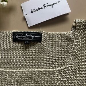 Salvatore Ferragamo silk knit sleeveless blouse.